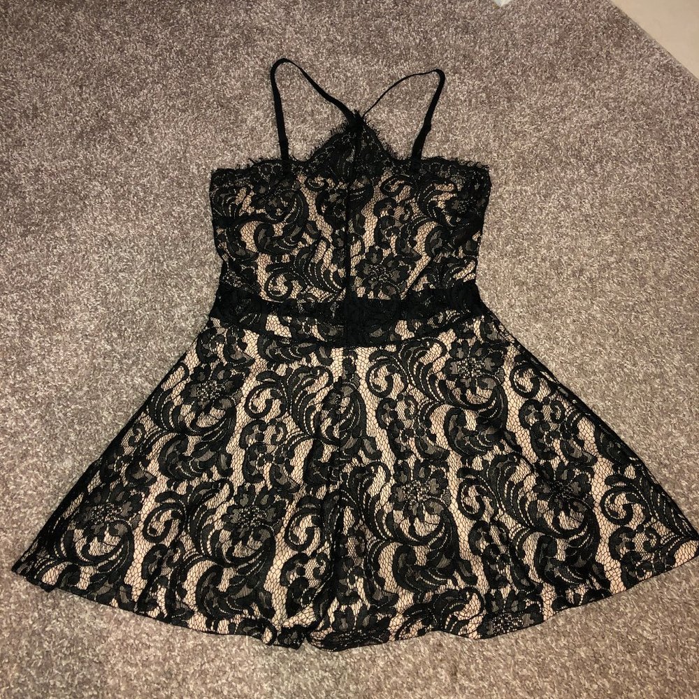 BLACK BANJUL LACE ROMPER